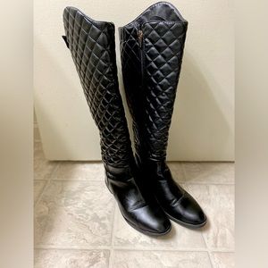 All Man Made “Preppy” Knee High Boots  with diamond cut & fleece lining